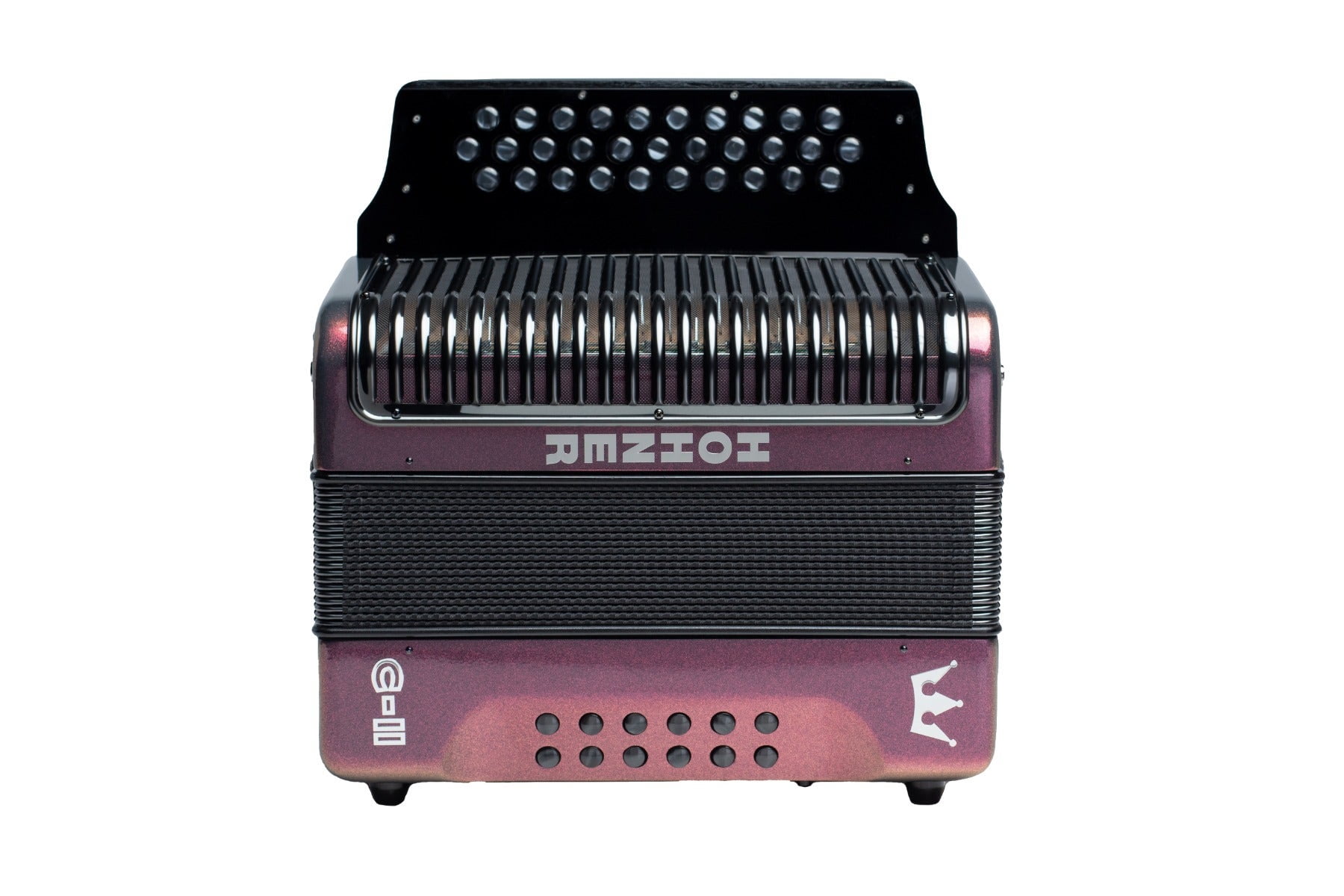 Hohner Corona C-II Diatonic G/C/F Accordion (Red to Gold)