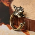 thumbnail image 6 of Womens Cute Animal Rings, Adjustable Retro Bulldog Openings Ring Unisex Animal Pit Bull Dog Punk Jewelry, 6 of 8