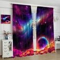 thumbnail image 3 of Galaxy Starry Night Curtains for Kids, Universe Fantasy Nebula Window Treatments for Living Room Outer Space Star Cosmos Blockout Window Drapes for Boys Girls Bedroom 84x84in, 3 of 6