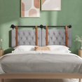 thumbnail image 2 of ZXNYH Wall Mount Headboard with USB for King Size Bed, PU Leather Headboard Only, Industrial Pipe Modern Style, Brown Hanging Head Boards, Durable, Comfortable, Button Upholstered for Bedroom, 2 of 6