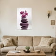 thumbnail image 3 of AVOI Zen Wall Art Stones Picture Orchid Canvas Painting Pink Zen Water Prints Spa Bathroom Decor Meditation Yoga Room Office Home Frame: 12x16in, 3 of 6