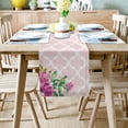 thumbnail image 2 of Spring Pink Flower Moroccan Pink Modern Table Runner For Wedding Party Chirstmas Cake Floral Tablecloth Decoration, 2 of 5