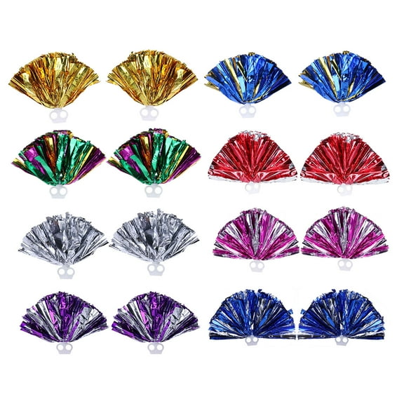 FONDOTIN Cheerleading Poms Set for Cheering Supplies in Blue and Gold 2Pcs 30cm