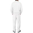thumbnail image 4 of New Men Waffle Fitness Sports Set Breathable Long Sleeve Jacket Elastic Waist Pants Casual Outdoor Tracksuit Jogging Suit for Male 2-Piece Fashionable Sportswear Sets, 4 of 4