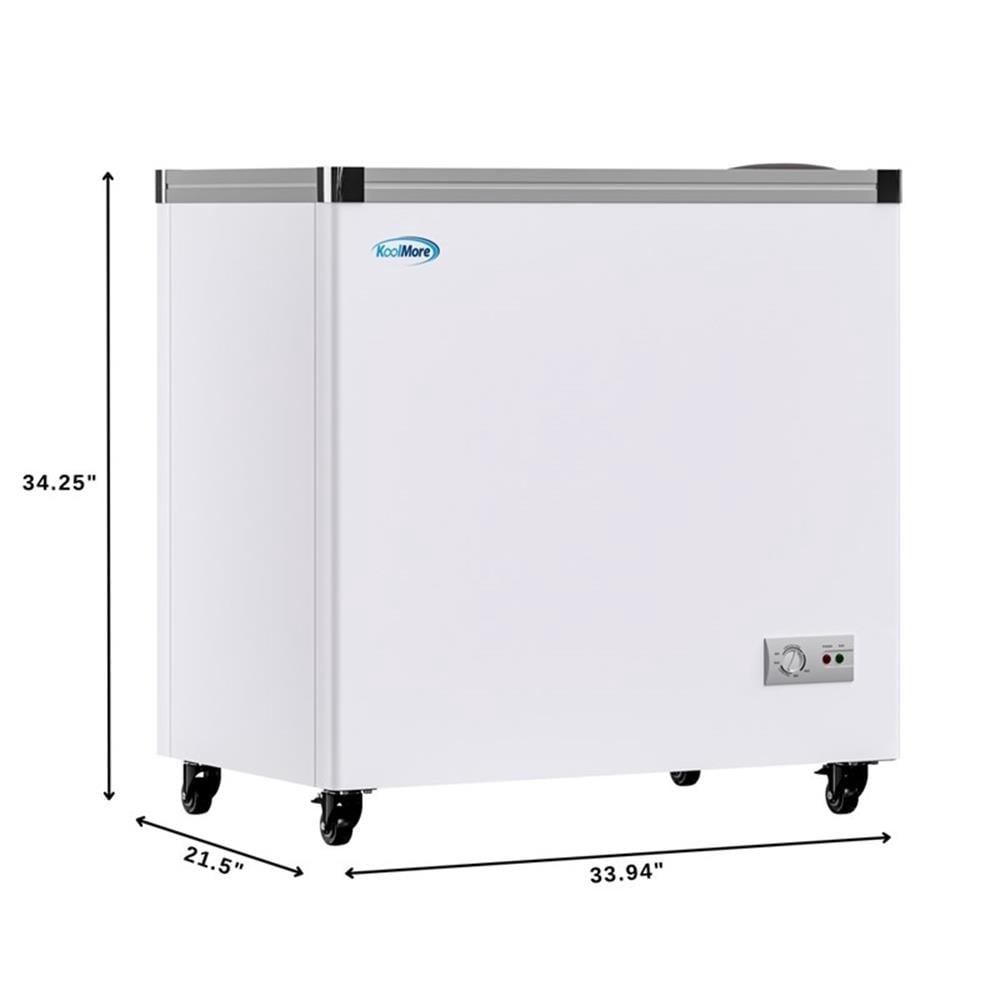 Pemberly Row 33" Flat Top Ice Cream Display Freezer 7 cu. ft. Capacity in White