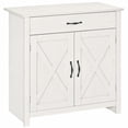 thumbnail image 2 of HOMCOM 32" Farmhouse Barn Door Style Sideboard, Buffet Cabinet, Coffee Bar for Kitchen, Living Room or Entryway, White Wash, 2 of 9