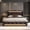 Black Bed Frame, variant on Boucle Queen Bed Frame with Adjustable Height Headboard,Modern Platform Bed with Curved Cloud Headboard,Elegant Boucle Fabric Low Profile Platform Bed,No Box Spring Needed,Easy Assembly,White