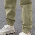 thumbnail image 6 of Nwiuh Boys' Cargo Pants Casual Kids Joggers Elastic Waist Outdoor Hiking Baggy Trousers 2-10 Years (Khaki, 9-10 Years), 6 of 6