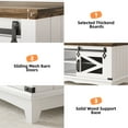 thumbnail image 2 of Whizmax 48" Coffee Table, Large Living Room Table with Sliding Barn Door and Storage, Rectangular Center Table with Adjustable Shelves, 2 of 7