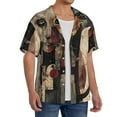 thumbnail image 2 of Daiia Abstract Geometric Faces Men's Linen Shirts Short Sleeve Casual Shirts Button Down Shirt for Men Beach Summer Wedding Shirt-Large, 2 of 6