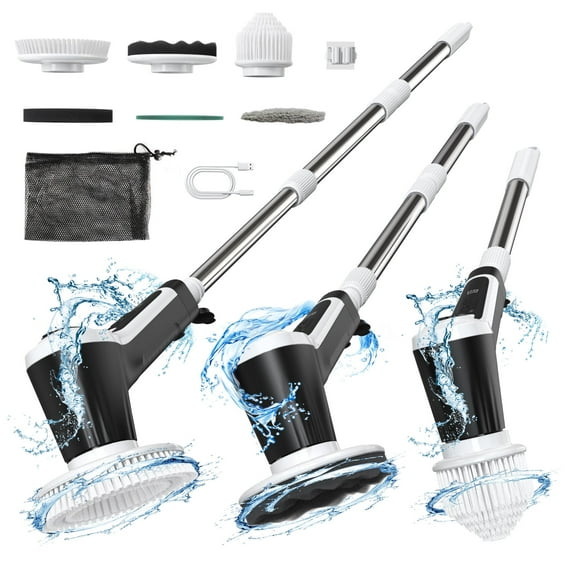Electric Spin Scrubber, Cordless Bathroom Scrubber, Cleaning Brush for Tub Tile Floor Kitchen