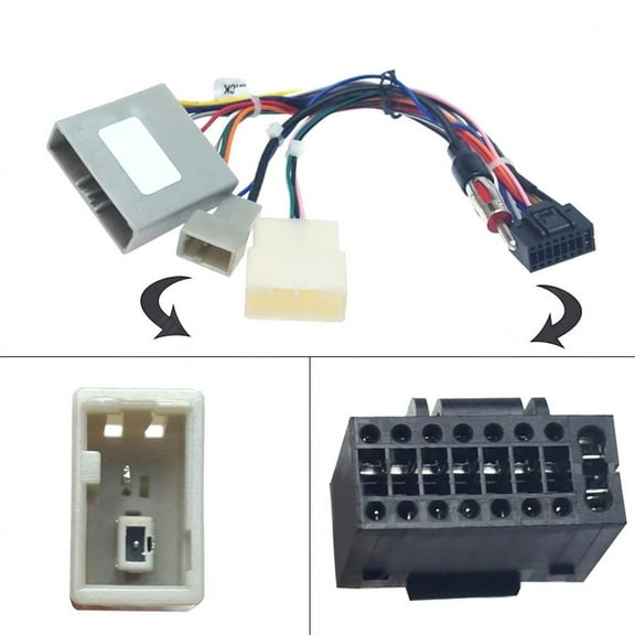 Furulu Car 16Pin Wiring Harness Connector with Radio Antenna Adapter for Honda Civic CRV 2006~2009 Power Wire