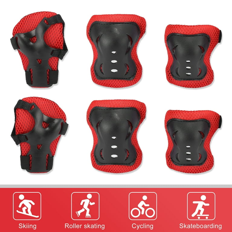 グランドセール Bike Skating Bargains Protective Black Red - Pads Knee Kids Kneepads