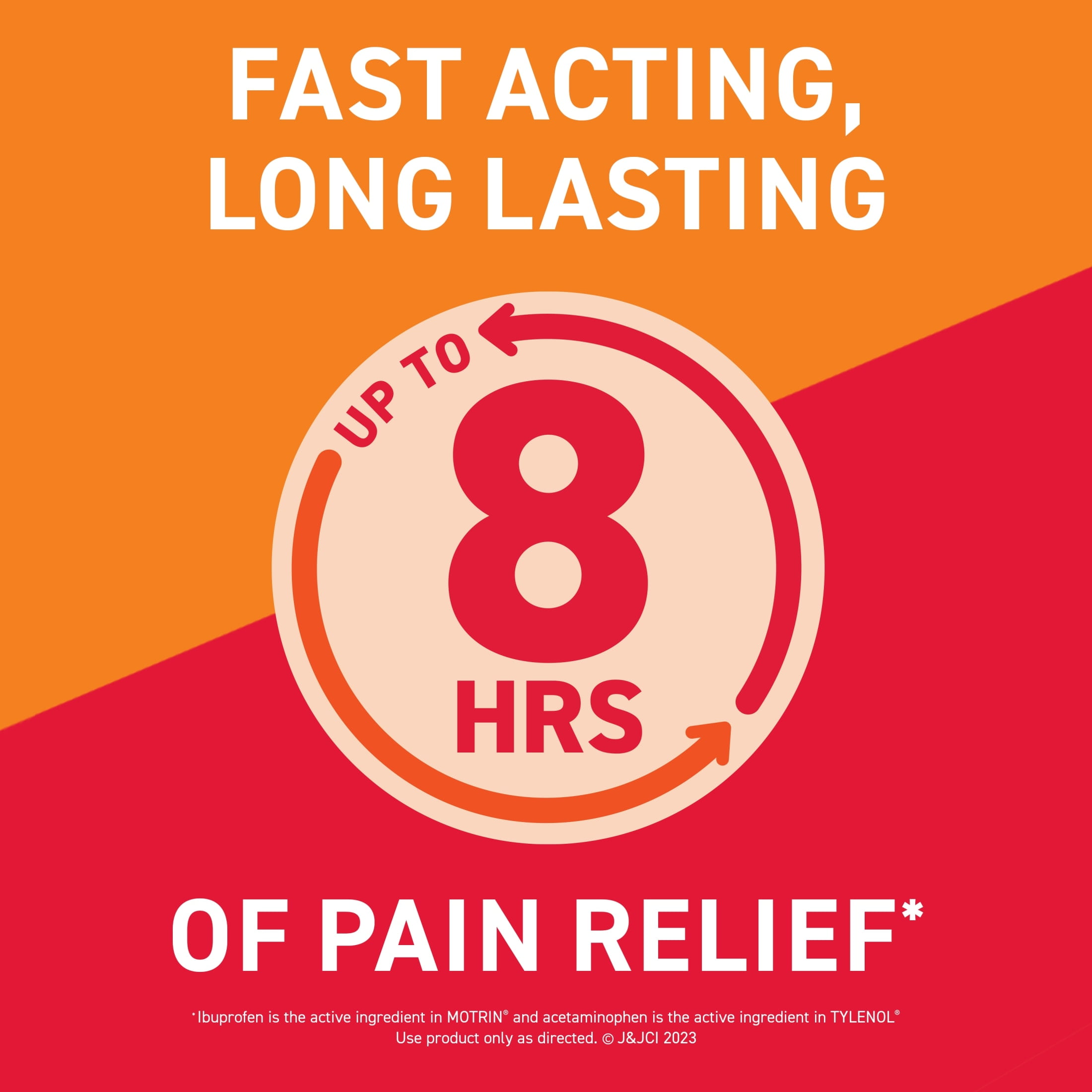 (3 pack) Motrin Dual Action with Tylenol, Ibuprofen & Acetaminophen, Value Size, 120 Count