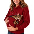thumbnail image 5 of Pet Pouch Hoodie Long Sleeve Kitten Puppy Holder Carrier Sweatshirt for Women Pet Pocket Hoodie, Thermal, Pullover, Comfy, Home, Lounging, Walking, Gift QURATI, 5 of 6