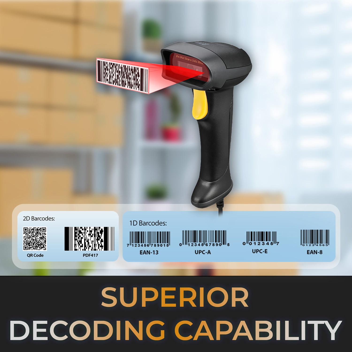 Adesso NuScan 2500 Bluetooth/2.4-GHz Dual-Mode Medical-Grade 2D Handheld Barcode Scanner with Charging Cradle