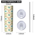 thumbnail image 3 of Pioneer Flower Floral Print Pattern 20oz Skinny Tumbler with Straw & Lid, Double Wall Vacuum Insulated Cup, Leak-Proof, Cup Holder Friendly, Hot 6H Cold 12H, 3 of 6