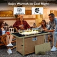 thumbnail image 4 of Harper & Bright Designs 43" Propane Gas Fire Pit Table, 60000 BTU Rectangular Open Weave Wicker Fire Pit with Glass Wind Guard for Outside Patio Deck Garden Backyard, orange-yellow, 4 of 15