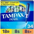 thumbnail image 1 of Tampax Pearl Tampons Multipack, with LeakGuard Braid, Regular/Super/Super Plus Absorbency, Unscented, 1 of 23