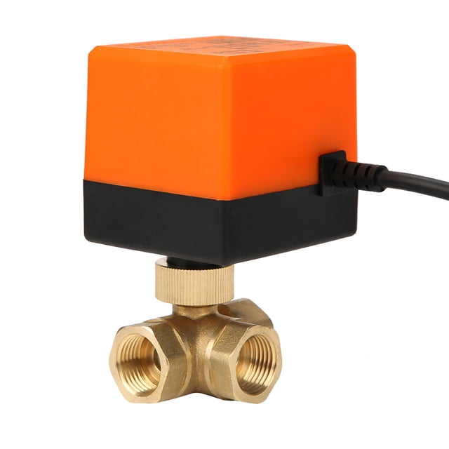 DN15 Brass 3 Way Motorized,Brass Motorized Ball Valve Motorized Ball Valve 3 Way Motorized Valve Ball Electrical Valve for Air Conditioner DC 12V