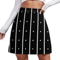 thumbnail image 2 of Striped Polka Dot Skirt Women Retro Black White Kawaii Mini Skirts High Waist Pattern Stre, 2 of 7