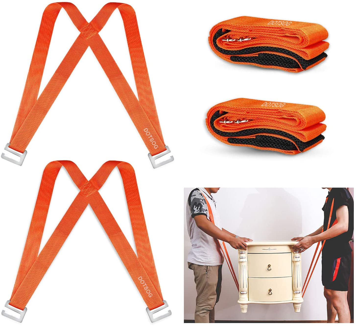 DOTSOG 2 PCS Moving Straps 2-Person Lifting and Moving System