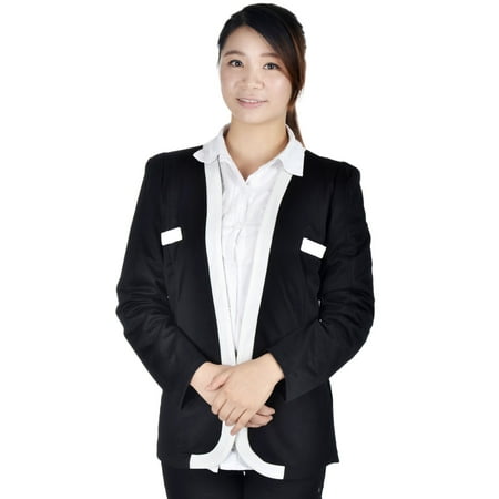 Lined Silk Blazer - Ladies Slim Women's Suit Coat Blazer Jacket Hook Button, Black, XL