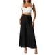 thumbnail image 2 of Pantalones Boho para Mujer INSPIRE CHIC, con cintura alta elástica, volantes, estilo palazzo, pierna ancha, color negro, 2 of 6