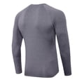 thumbnail image 2 of JANDEL Men's Quick-drying Fitness Long-sleeved Stretch Tight Sports Running Training Suit, Breathable Sweat-wicking T-shirt Top, Gray M, 2 of 7