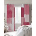 thumbnail image 3 of Pink Geometric Blackout Curtains, Light Blocking Print Window Curtains, Watercolor Ombre Modern Abstract Art Thermal Insulated Window Drapes for Living Room Kitchen Cafe 2 Panels, 84"W x 63"L, 3 of 9