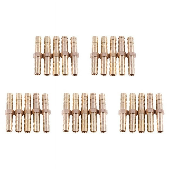 25 Pcs Brass Straight Hose Connector Joiner