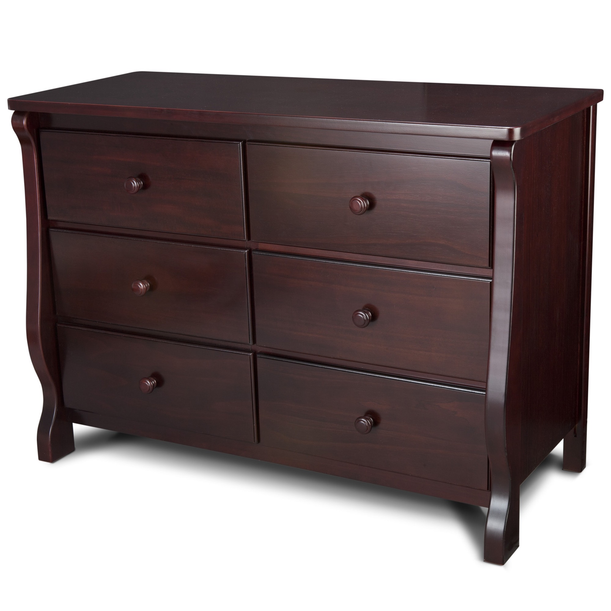 Delta Children Universal 6 Drawer Dresser with Interlocking Drawers - Greenguard Gold Certified, Espresso Cherry