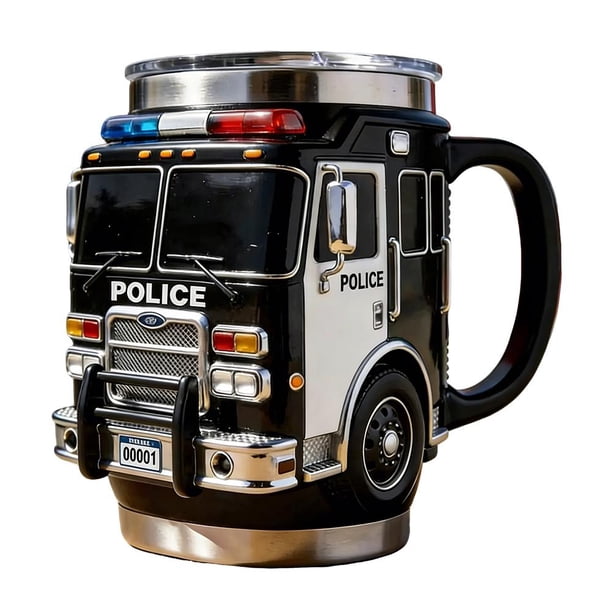 Firefighter & Rescue Themed Coffee Mug, Resin Insulated Camping Cup for Home Office, Gift for Fireman, First Responder, EMS Appreciation, Dad Husband Gift
