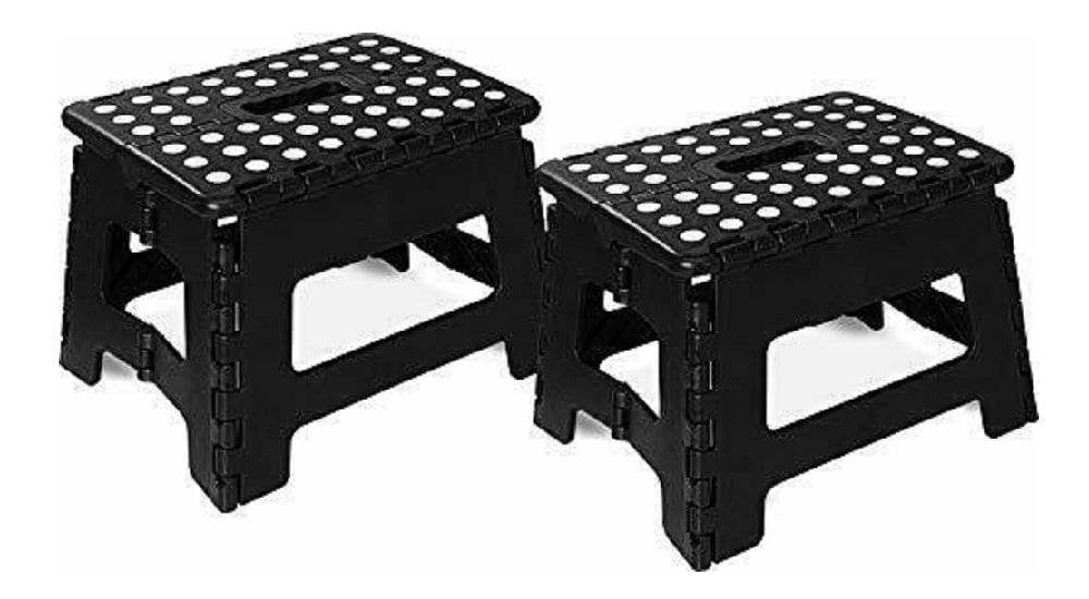 Folding Step Stool for Kids 11" Wide 9" Tall Plastic 300lbs Capacity Utopia Home