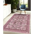 thumbnail image 4 of Modern Decorative Rug, Bohemian Pattern of Vintage Floral and Pebble Like Designs Asymmetric Forms, Quality Carpet for Bedroom Dorm and Living Room, 6 Sizes, Pink and Dark Mauve, by Ambesonne, 4 of 4