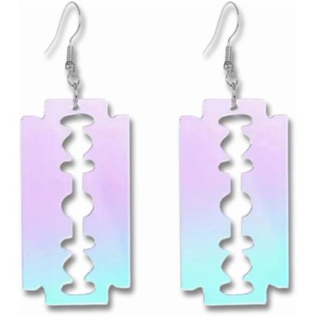 Iridescent Holographic Rave Dangle Earrings for Women – Lightweight Statement Jewelry for Festivals, Parties, and Everyday Glam[n776]
