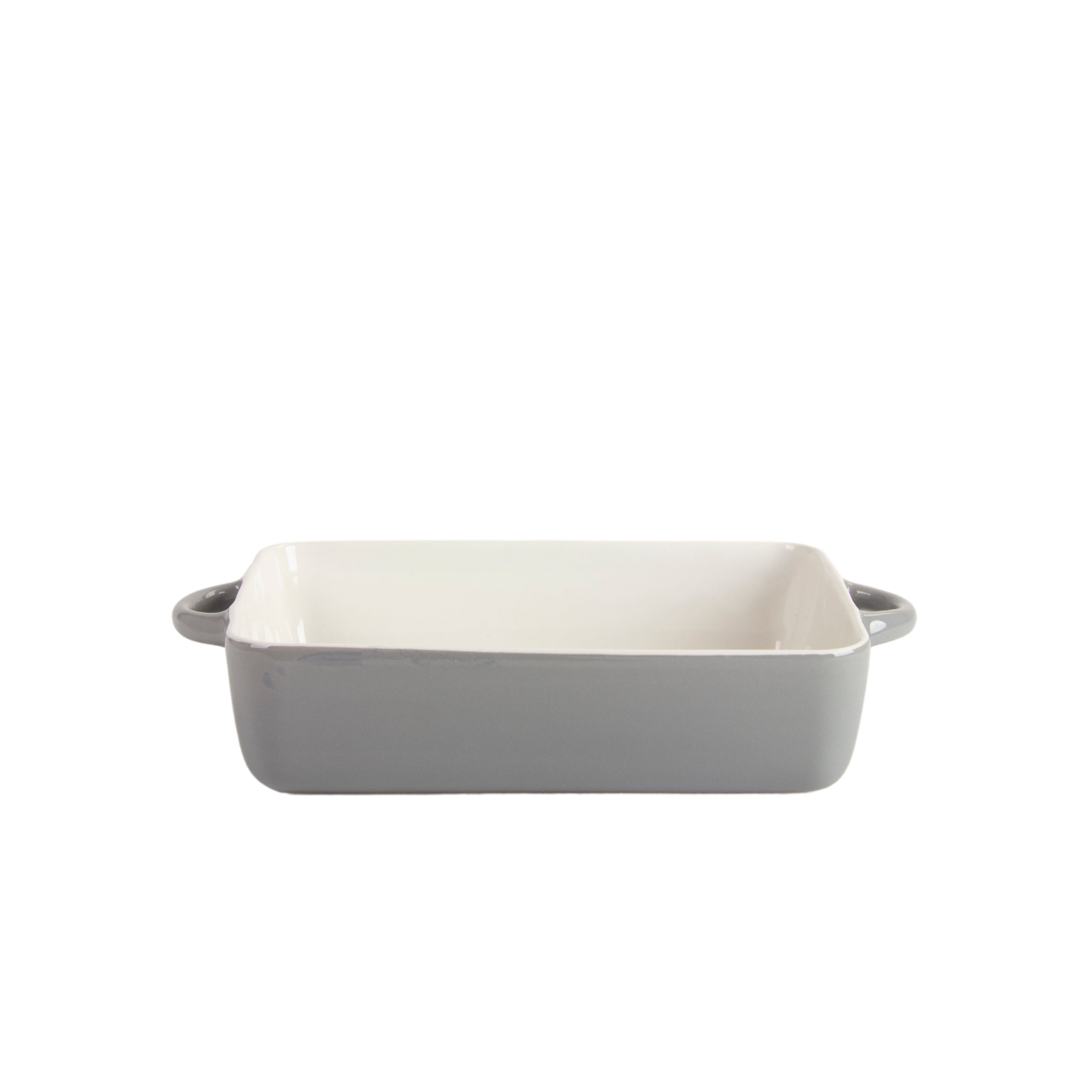 10 Strawberry Street Sienna Rectangle 12" and 9.5" Stoneware Bakeware Set of 2, Gray