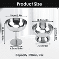 thumbnail image 2 of 1Pc Stainless Steel Ice Cream Goblet Cup,Reusable Serving Dessert Bowls Cups,Round Footed Sauce Bowls,Yogurt Snack Candy Cups,Serving Dessert Dish Bowls for Salad Fruit Cereal Pudding Candy Snack, 2 of 6