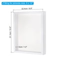 thumbnail image 2 of Unique Bargains 8x12 Shadow Box Frame Wooden Dried Flower Photo Frame Floating Photo Frame White, 2 of 7