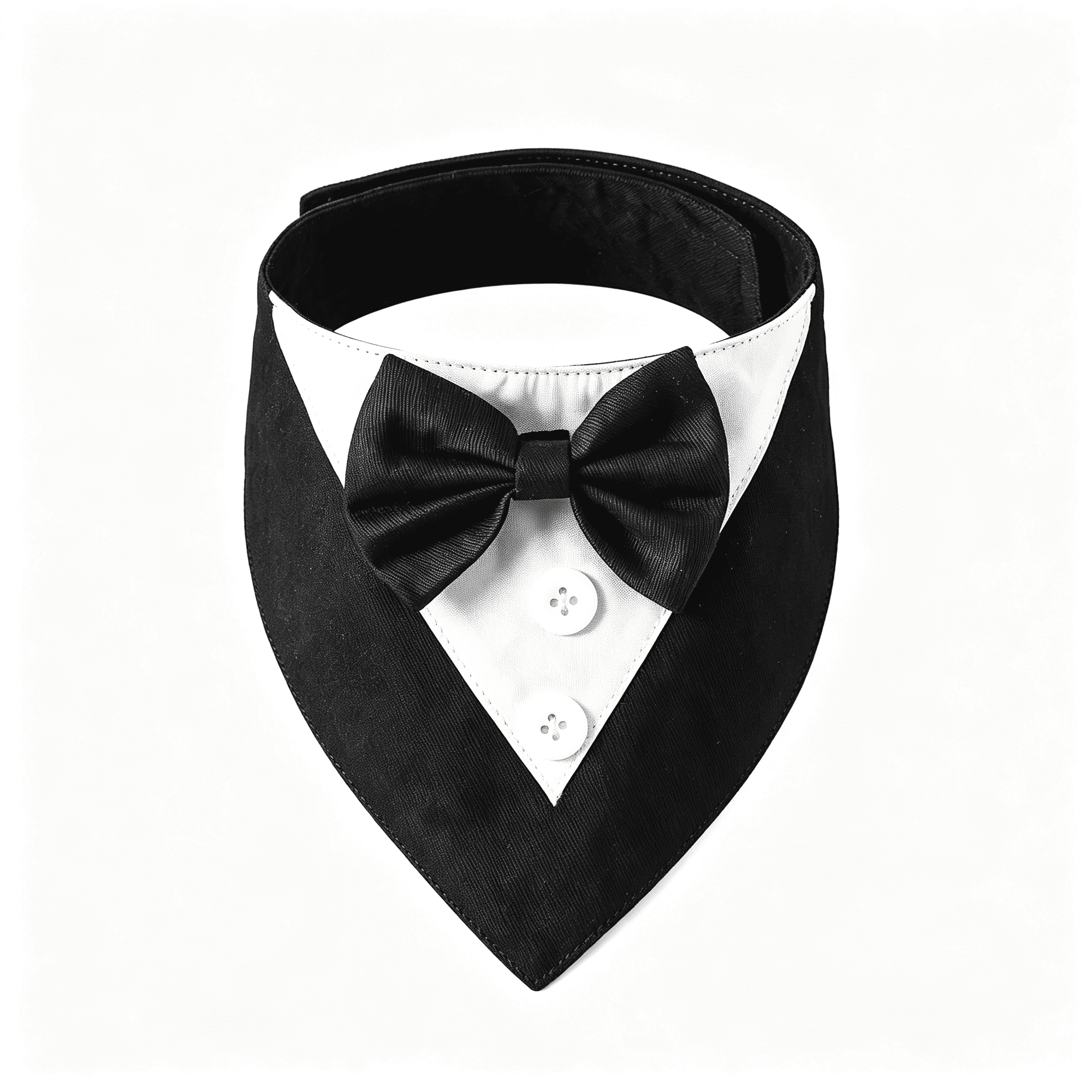 GASTROPOD Dog Tuxedo Bandana Wedding Birthday Dog Bow Tie Black X-Large|5 Sizes Adjustable Hook and Loop Soft Breathable Fabric Tuxedo Costume with Bowtie for X-Large Dog Wedding Birthday