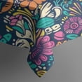 thumbnail image 5 of Pioneer Flower Floral Print Pattern Square Tablecloth,Waterproof Square Table Cover,Wipeable Spillproof Washable Table Cover for Home Kitchen Party Decor 52"x52"(132x132cm), 5 of 6