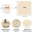 thumbnail image 2 of Tapete de rompecabezas Hiwhy, 9 fichas con 18 bordes, color beige, 2 of 6
