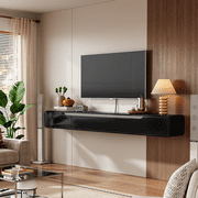 FloatiCasa 47-inch Fully Assembled Floating TV Stand Wall-Mounted High Gloss Entertainment Center for TVs up to 50