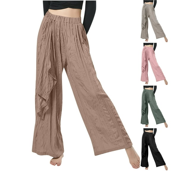 Utoimkio Women's Wide Leg Pants Summer Casual Loose High Waisted Lounge Pants for Women