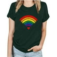 thumbnail image 2 of Inverlee Womens T Shirts Crewneck Dressy Casual Short Sleeve Tops Cute Rainbow Print Shirts Soft Holiday Tunic Blouse Tee, 2 of 5