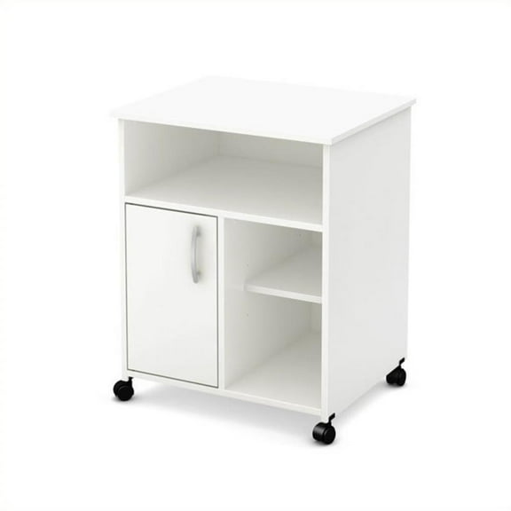 Urbanpro Contemporary Printer Stand Highlighted by Sleek Metal in Pure White