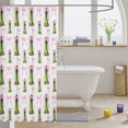 thumbnail image 3 of Manfei Pink Girly Bowtie Shower Curtain 72Wx78L,Cute Cucumber Pattern Bath Curtain, 3 of 5