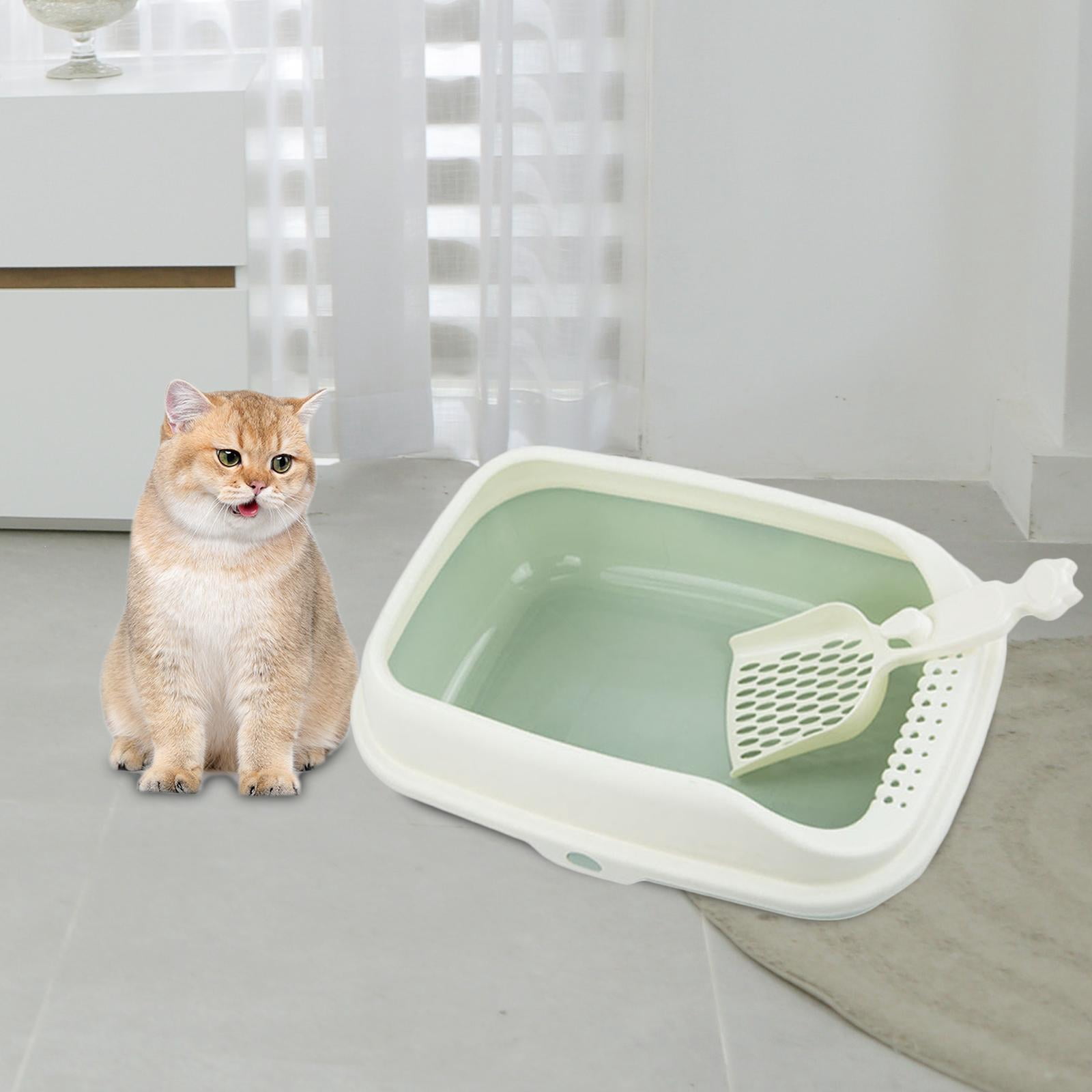 Cat Litter Box with High Sides Cat Sand Basin Open Top Kitty Litter Box Tray