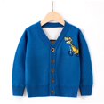 thumbnail image 2 of Zpanxa Dinosaur Print Kids Cardigan Open Front Knit Sweater Soft Cozy Casual Outerwear for Boys Girls Ages 9 Months to 5 Years, 2 of 3