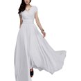 thumbnail image 1 of Discountstore145 Vestido largo para mujer, otoño, invierno, elegante, color liso, cuello en V, manga corta, parte delantera cruzada, cintura ajustada, para cóctel, fiesta, para boda de noche Xishao ropa, 1 of 2